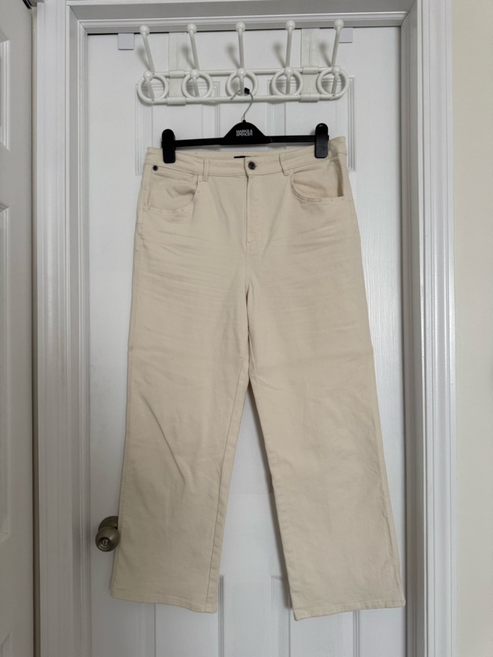 Massimo Dutti Wide-Leg Women’s Jeans Cream Size 12